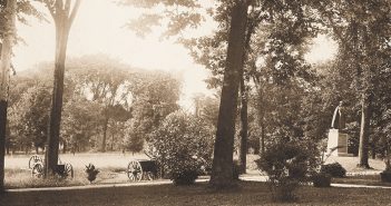 The elm-lined paths of the Rose Hill campus lead to a bronze statue of Fordham's founder, Archbishop John Hughes, dedicated on June 24, 1891, as a monument to the man who 50 years earlier saw a great university where only a manor house and a cottage once stood.
