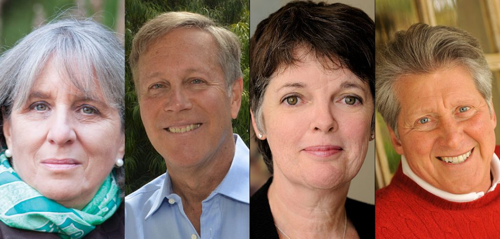 Head shots of Mary Gordon, Dana Gioia, Alice McDermott and Ron Hansen