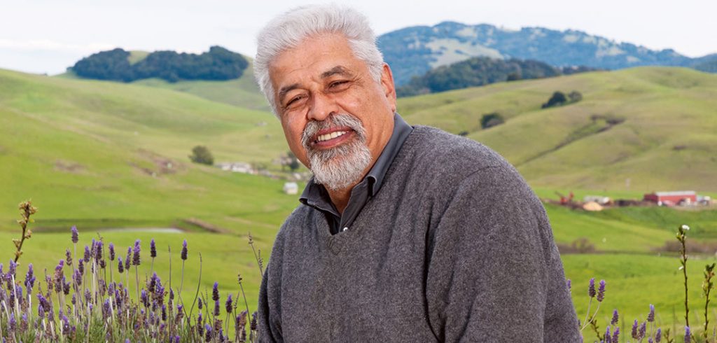 Fordham graduate Kamal Azari at his vineyard, Azari Vineyards, in Sonoma County, California