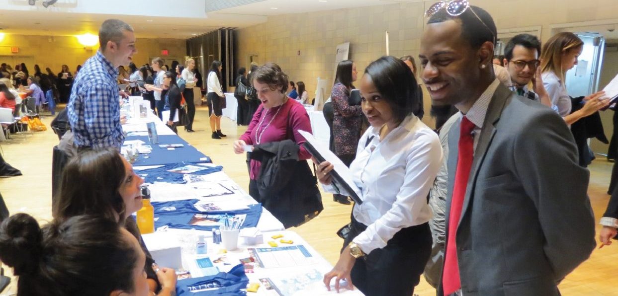 Student at a job fair