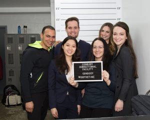 Students from the Gabelli School of Business and Fordham School of Law pose with Coss Marte, founder of Con Body