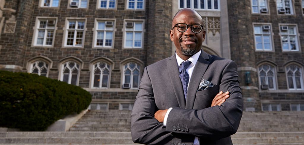 Anthony Bradley, pictured in front of Keating Hall at Rose Hill