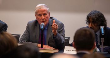 Irish Roots and the American Promise: Father McShane Interviews John Feerick John D. Feerick sitting at a table