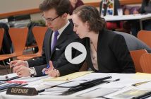 Mock Trial defense team confers
