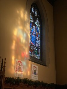 Sunrise inside University Church on Nov. 21, 2020