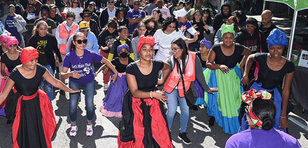 Bombazo Dance Company performed Bomba, a traditional dance and musical style of Puerto Rico, at last year's Harvest Fair at Friends of Brook Park Community Garden in the Bronx.