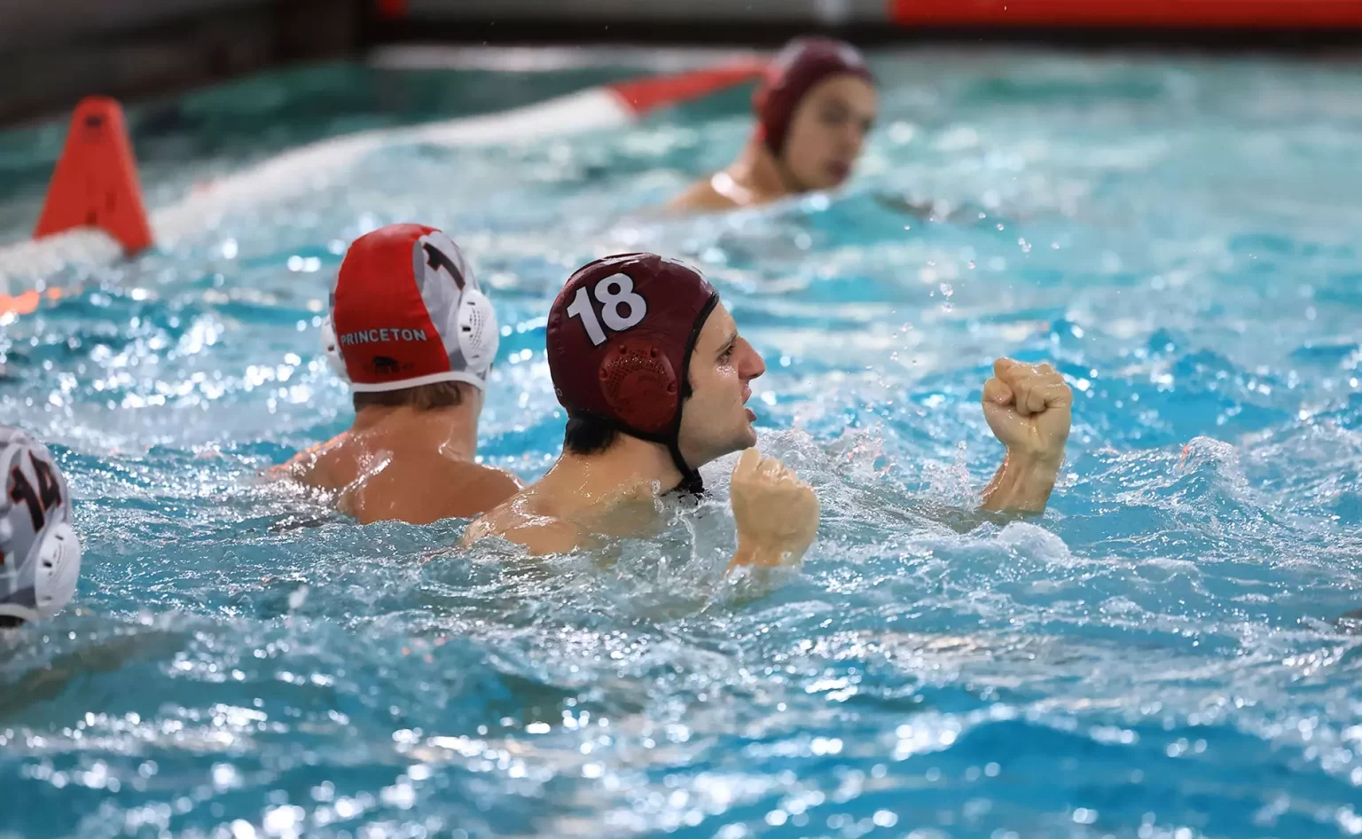 Provenziani Named Mid-Atlantic Water Polo Conference Player and Rookie of the Week Luca Provenziani in pool playing water polo