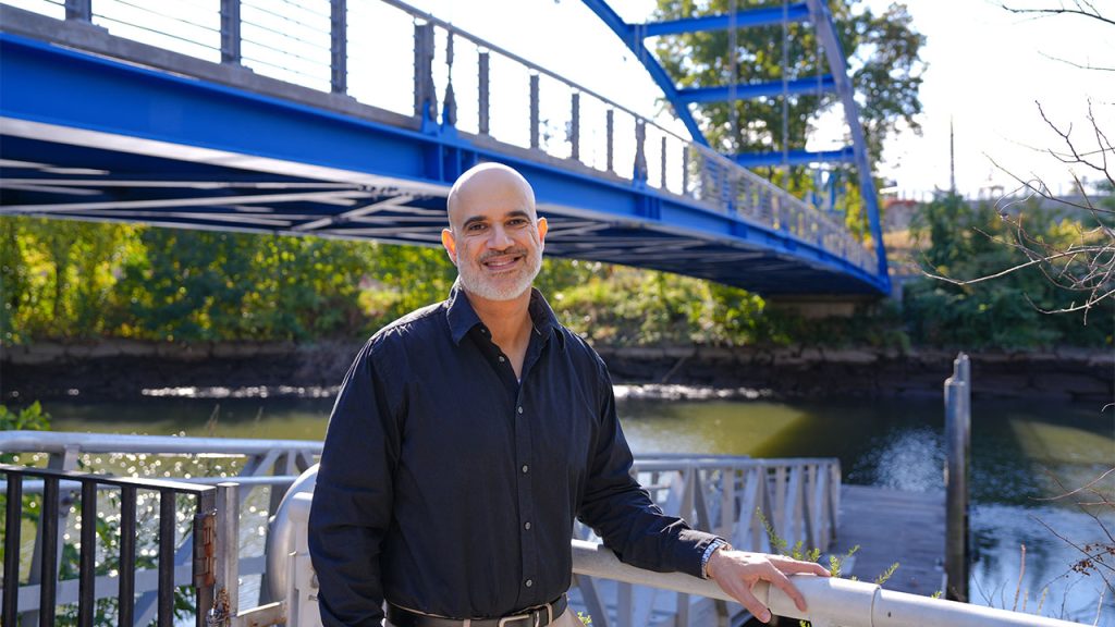 Anthony Martinez Is Bringing Bronxites to the River Anthony Martinez standing on the boat launch at the Bronx River's Starlight Park.