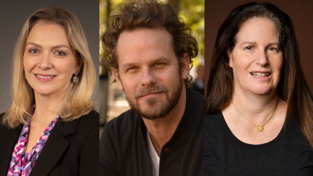 Achievements and Recognition | January 2025 From left to right, Yuliya Komarova, Ph.D., John Seitz, Ph.D., and Orit Avishai, Ph.D.