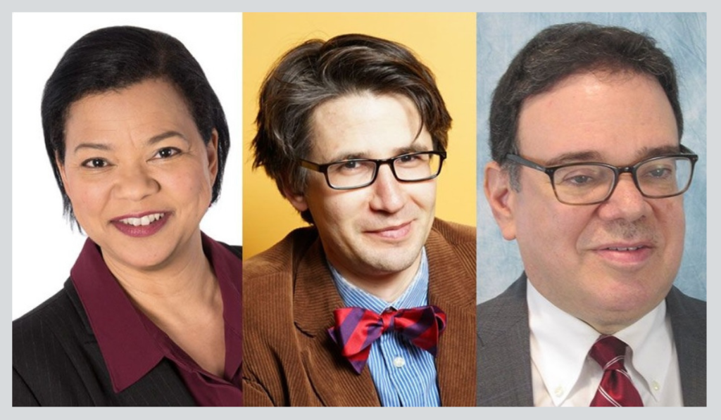 From left to right, Dana Roberson, Joshua Schrier, and Mark Conrad.