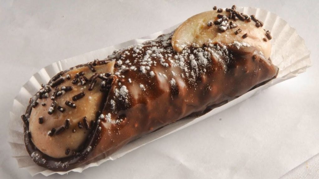 A chocolate cannoli from DeLillo Pastry Shop.