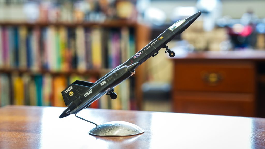 An airplane model on a desk