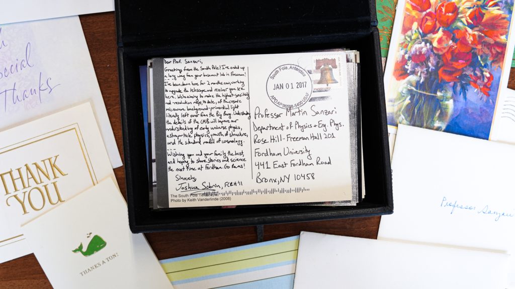 A collection of cards from former students