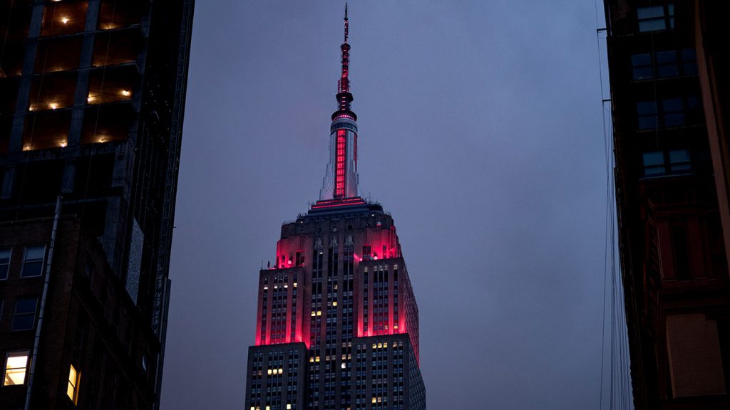 Empire State Building to Shine Maroon for Fordham Class of 2025 Empire State Building lit maroon.