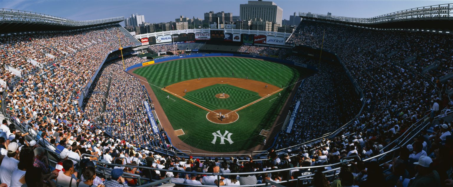 5 Things to Do in NYC | April Yankee stadium, inside view of crowd in stands with field