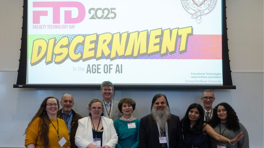 How will the age of AI transform Fordham? Faculty, staff and other experts examined the future of artificial intelligence through the Jesuit principle of discernment at Faculty Technology Day.