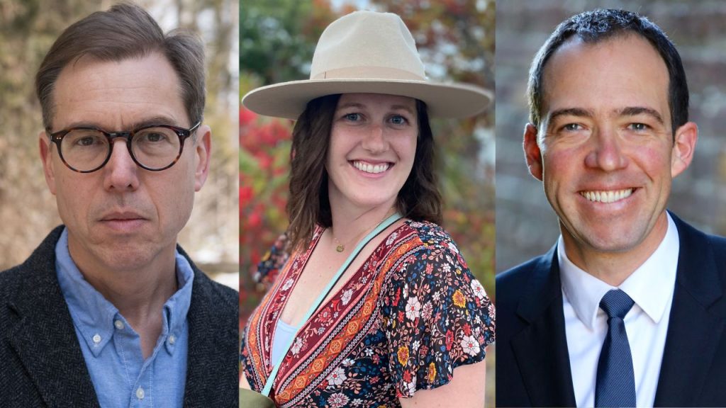 Achievements and Recognition | May 2 From left to right, Daniel Willner, Annie George-Puskar, and Michael Peppard