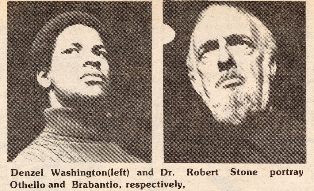 A press photo from the Ram of Denzel Washington and Bob Stone