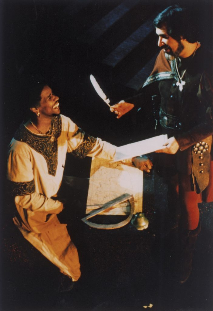 Washington plays Othello
opposite Joel Abel, a night student and professional actor who played Iago.