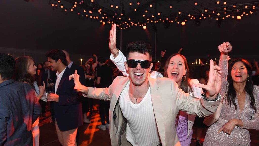 Man and woman on the dance floor Fordham Jubilee