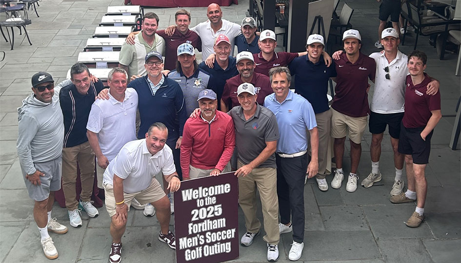 men standing together with a sign