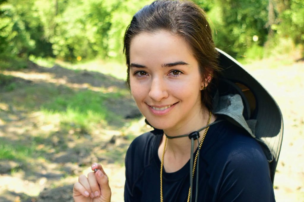 MIcherre Fox poses with the diamond she mined at an Arkansas State Park