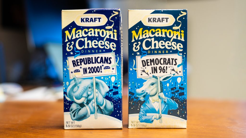 Two boxes of macaroni and cheese