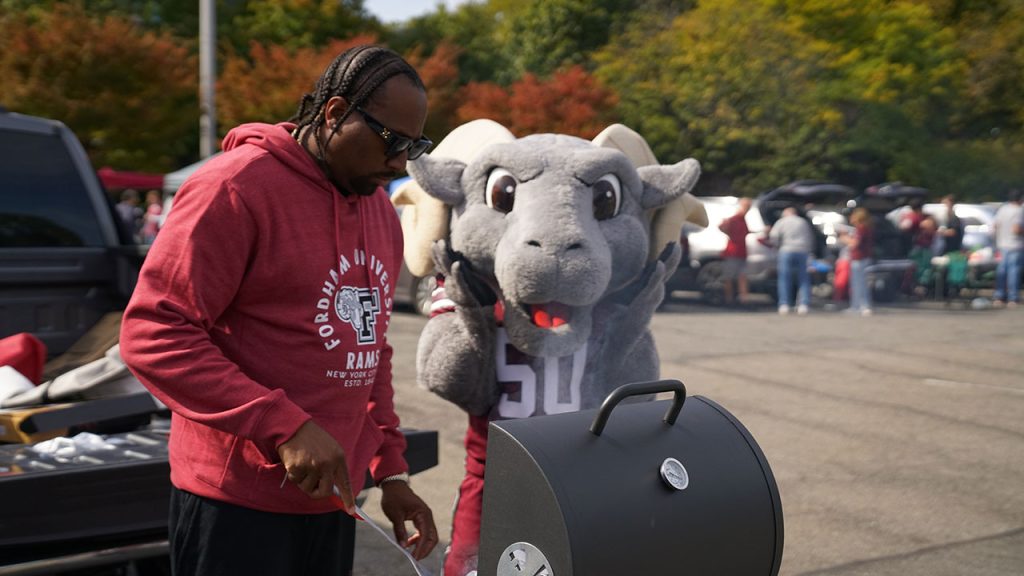 Ramses the mascot enjoyed a tailgate