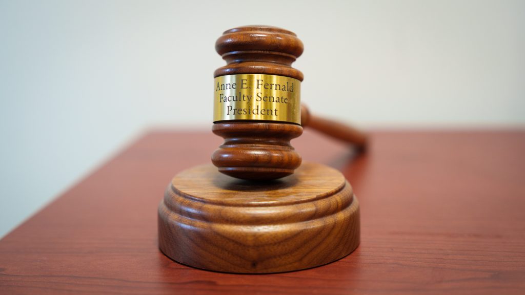 A gavel on a desk